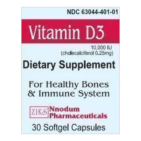 Vitamin Supplement Vitamin D3 10,000 IU Strength Softgel 30 per Bottle - BeHope