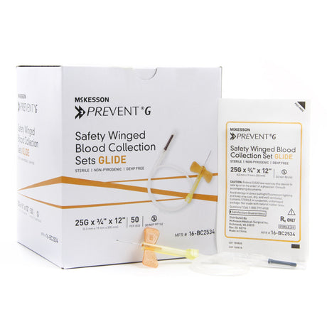 Mckesson Prevent® G Safety Winged Blood Collection Set with Luer Adapter - BeHope
