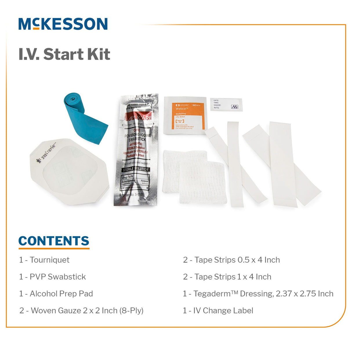 I.V. Start Kit McKesson Sterile with Tegaderm Dressing - BeHope