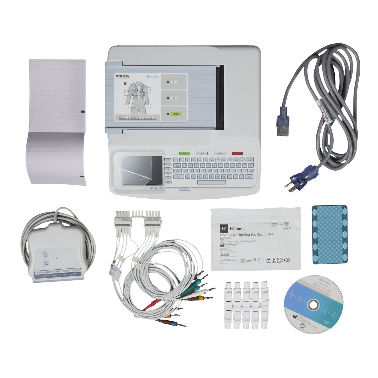 Electrocardiograph McKesson LUMEON™ and Burdick AC Power / Battery Operated LCD Display Resting - BeHope