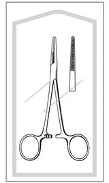 Hemostatic Forceps Merit Sterile™ Kelly 5-1/2 Inch Length Floor / Office Grade Pakistani Stainless Steel Sterile Locking Finger Ring Handle Straight Serrated Tips - BeHope