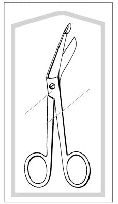 Bandage Scissors Merit Sterile™ Lister 5-1/2 Inch Length Floor / Office Grade Pakistani Stainless Steel Sterile Finger Ring Handle Angled Blunt Tip / Blunt Tip - BeHope