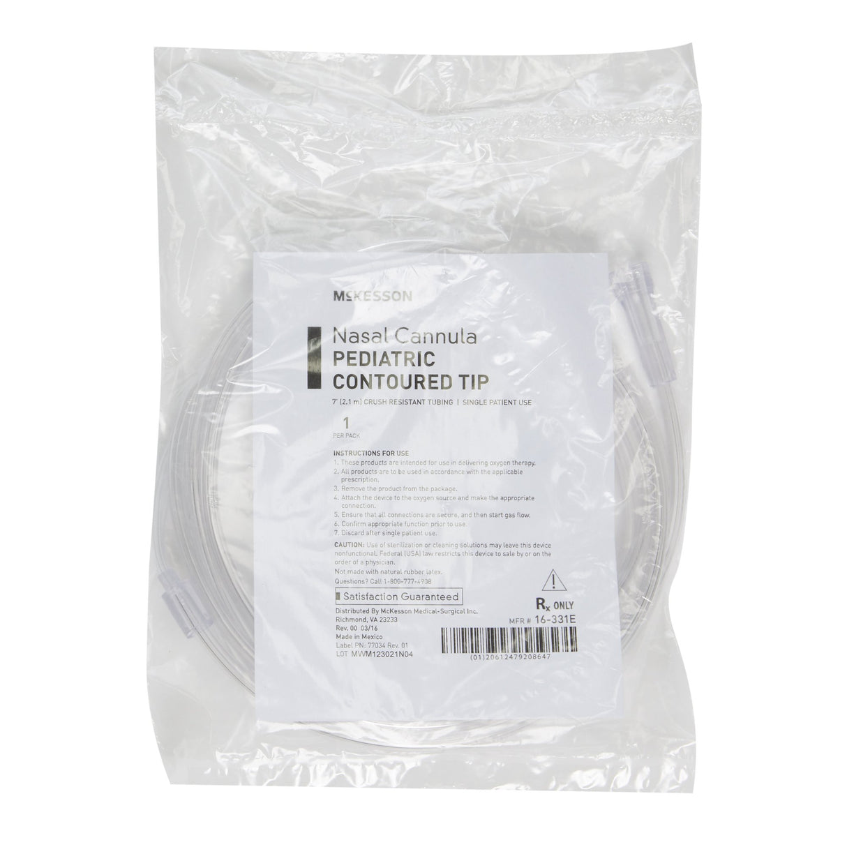 Nasal Cannula McKesson Pediatric Curved Prongs 7 Foot Tubing - BeHope