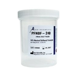 Prefilled Formalin Container 120 mL Fill in 240 mL (8 oz.) Screw Cap Warning Label NonSterile - BeHope
