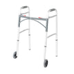 Deluxe Folding Walker, Two Button with 5" Wheels -BeHope