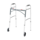 Deluxe Folding Walker, Two Button with 5" Wheels -BeHope
