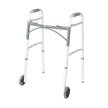 Deluxe Folding Walker, Two Button With 5" Wheels - BeHope