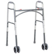Bariatric Aluminum Two Button Folding Walker With Wheels - BeHope