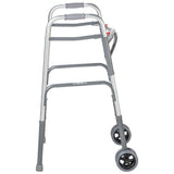 Bariatric Aluminum Two Button Folding Walker With Wheels - BeHope