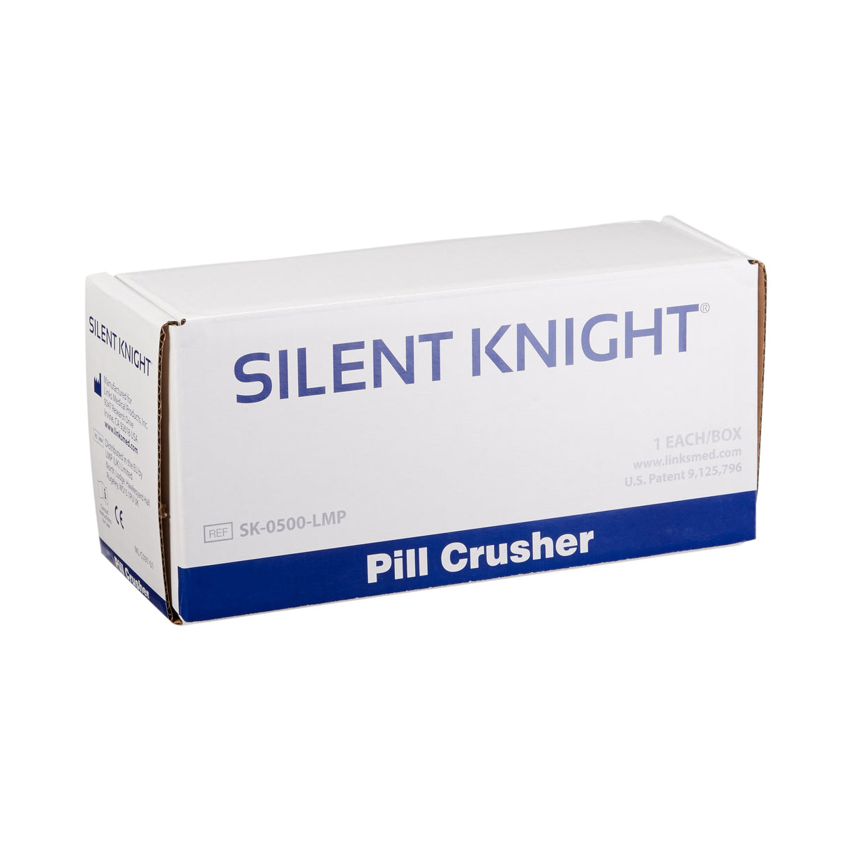Pill Crusher Silent Knight® Hand Operated Blue / White - BeHope