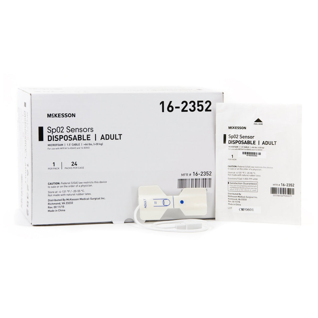McKesson SpO2 Sensor Disposable Adult Microfoam Finger - BeHope
