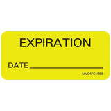 Pre-Printed Label MedVision® Auxiliary Label Yellow Paper Expiration Black Quality Control Label 1 X 2-1/4 Inch - BeHope