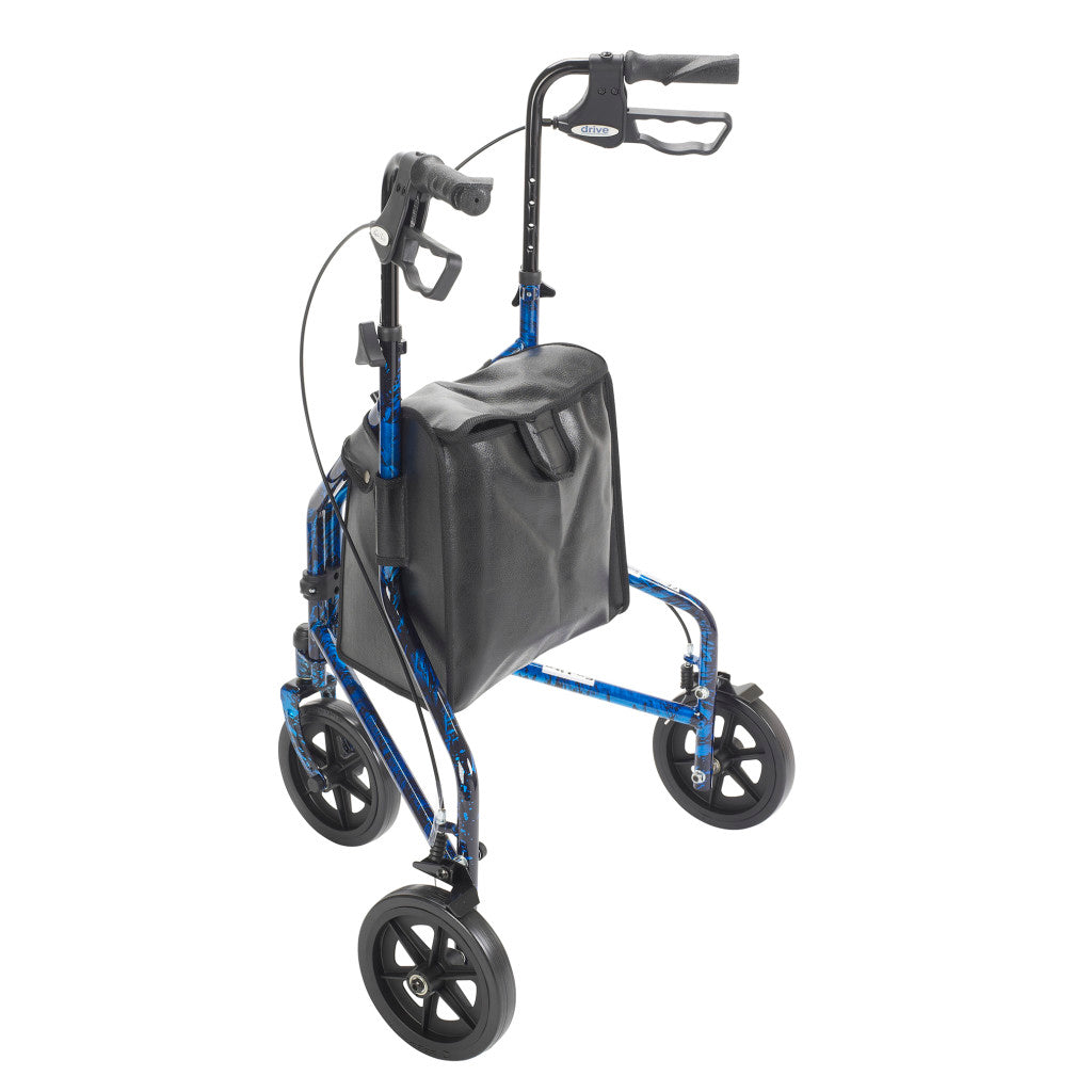 Deluxe 3 Wheel Aluminum Rollator, 7.5" Casters -BeHope