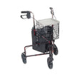 Deluxe 3 Wheel Aluminum Rollator, 7.5" Casters -BeHope