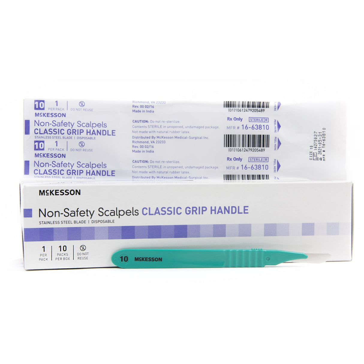 Scalpel McKesson Stainless Steel Plastic Handle Sterile Disposable - BeHope