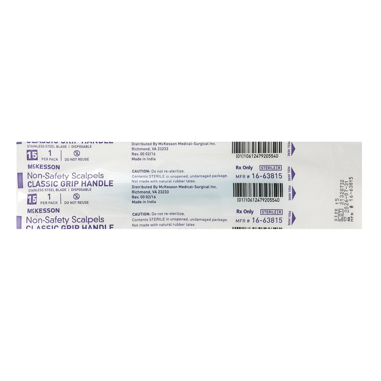 Scalpel McKesson Stainless Steel Plastic Handle Sterile Disposable - BeHope