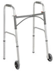 Dual Release Folding Walker with Wheels Adjustable Height drive™ Steel Frame 350 lbs. Weight Capacity 32 to 39 Inch Height - BeHope