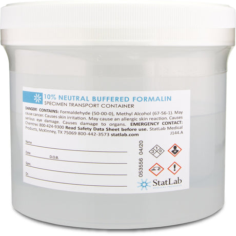 Prefilled Formalin Container for Specimen Preservation with Warning Label - BeHope