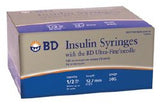 Standard Insulin Syringe with Needle Ultra-Fine™ 0.5 mL 1/2 Inch 30 Gauge NonSafety Regular Wall - BeHope