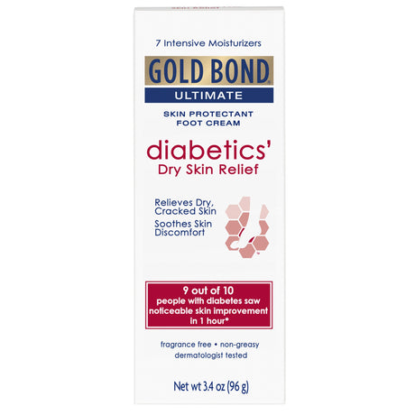 Foot Moisturizer Gold Bond® Medicated Diabetics' 3.4 oz. Tube Unscented Cream - BeHope
