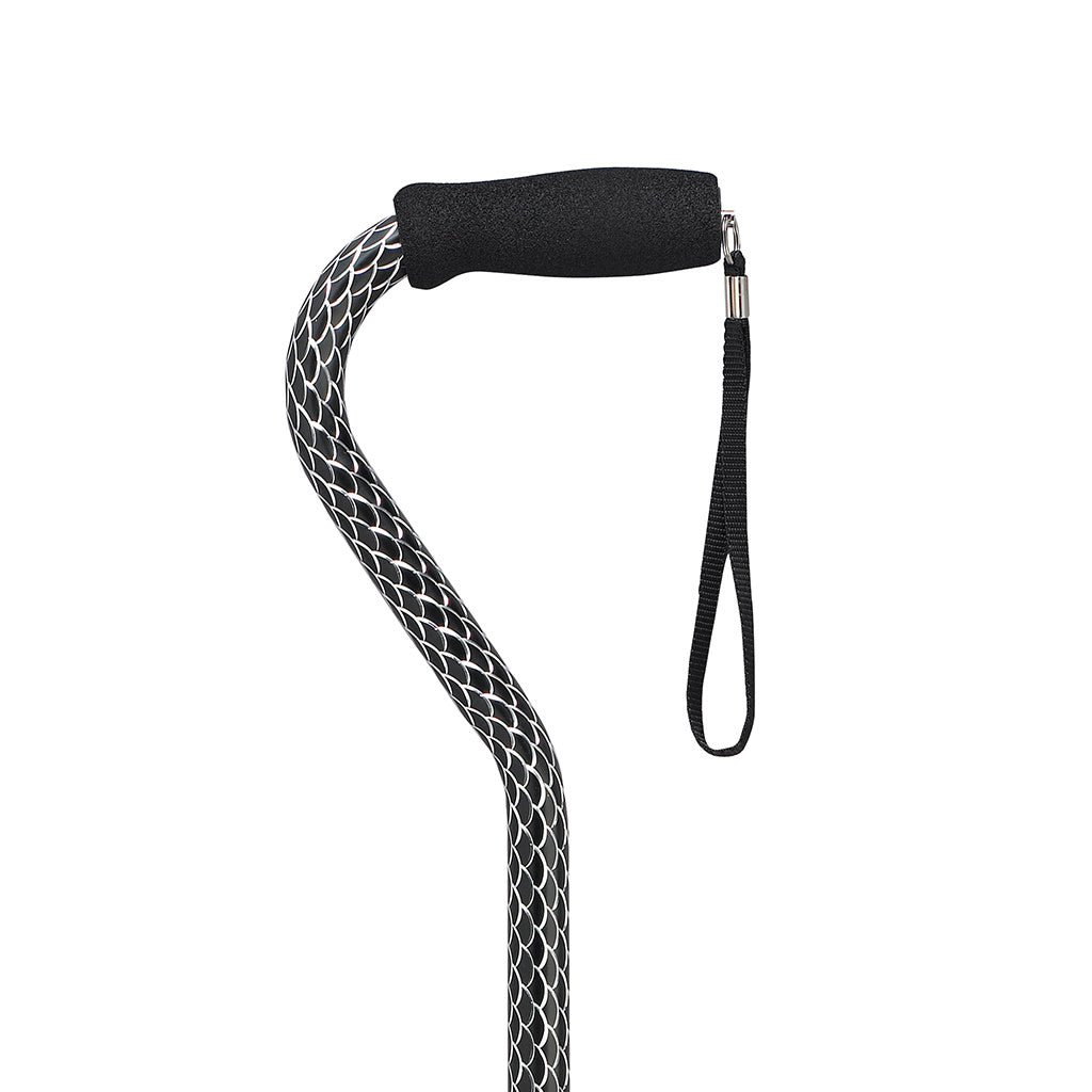 Offset Handle Cane Black Wave -BeHope