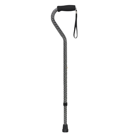 Offset Handle Cane Black Wave - BeHope