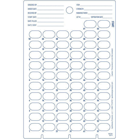 Cold Seal Medication Card 62-Dose - BeHope