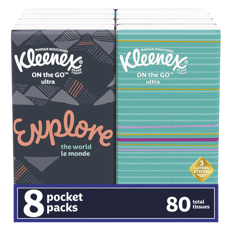 Facial Tissue Kleenex® Pocket Pack White 8-3/5 X 8-3/10 Inch 10 Count - BeHope