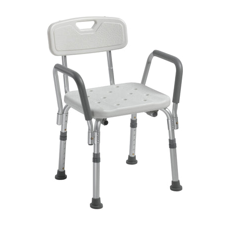 Bath Bench drive™ Padded Removable Arms Aluminum Frame With Backrest 16 Inch Seat Width 300 lbs. Weight Capacity - BeHope