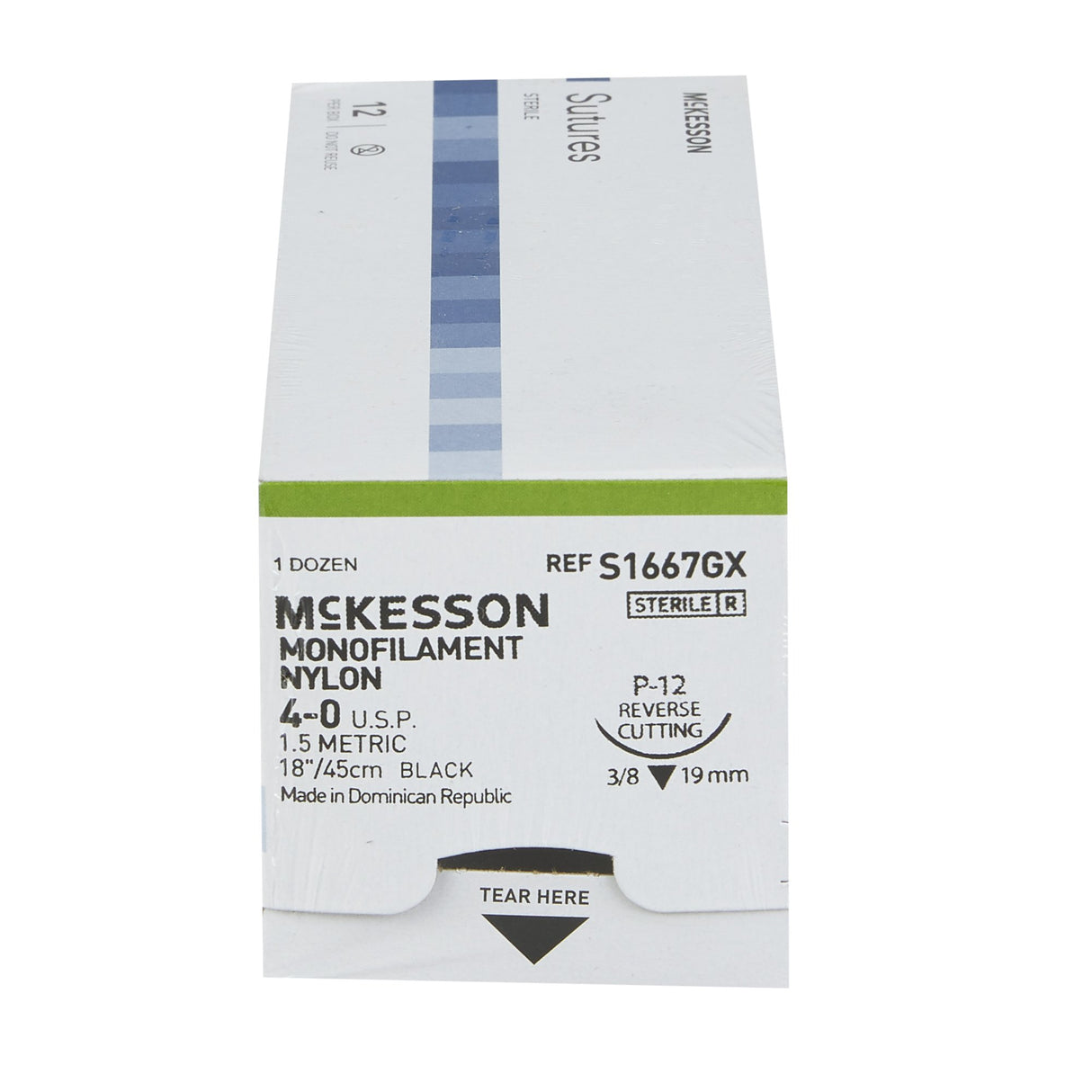 McKesson Nonabsorbable Nylon Monofilament Suture with Precision Reverse Cutting Needle - BeHope