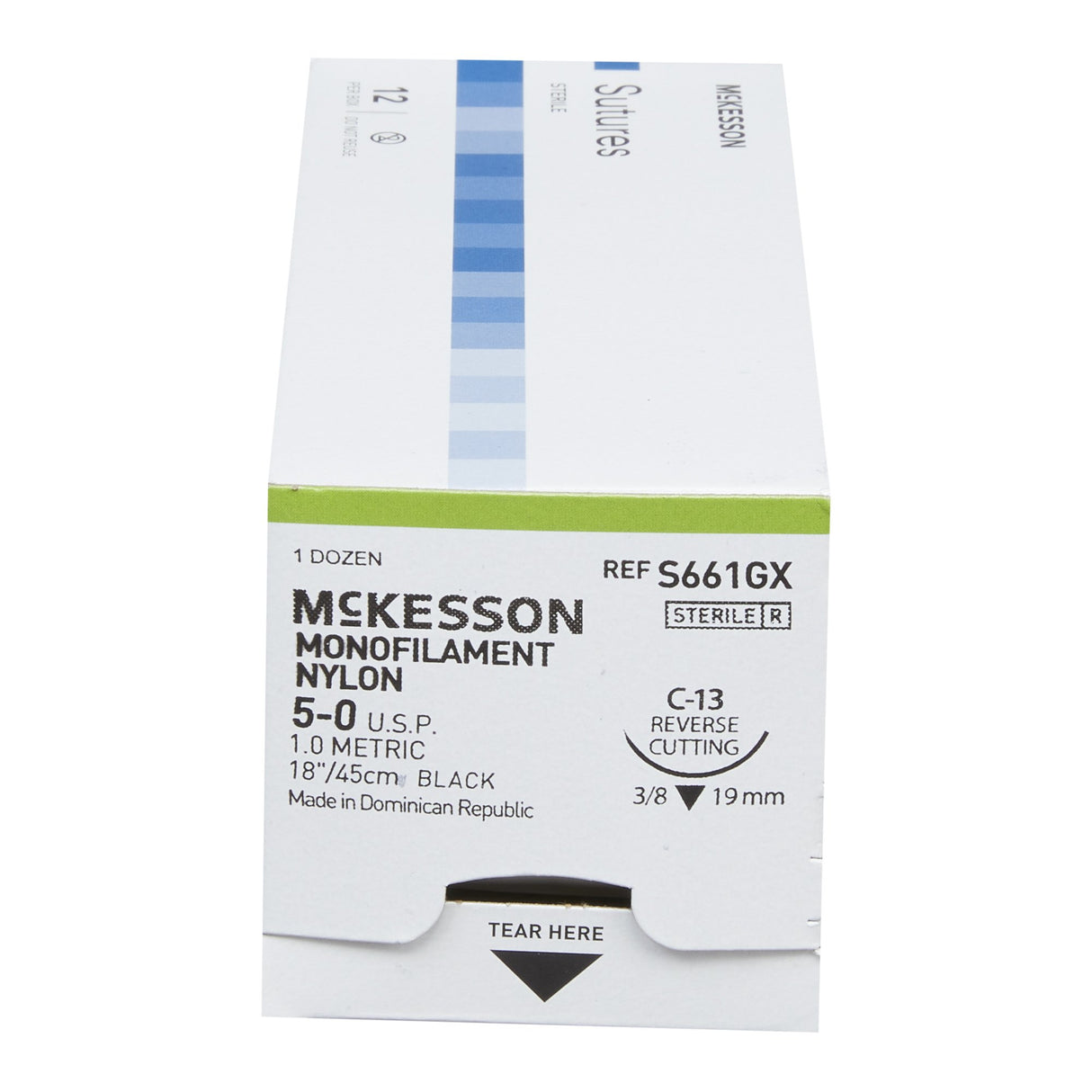 McKesson Nonabsorbable Nylon Monofilament Suture with Reverse Cutting Needle - BeHope