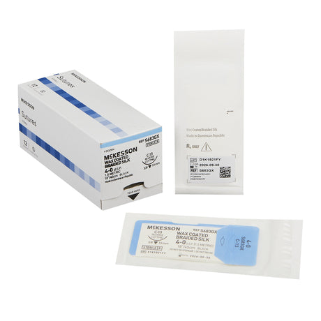 McKesson Non-Absorbable Braided Silk Surgical Suture with Needle - BeHope