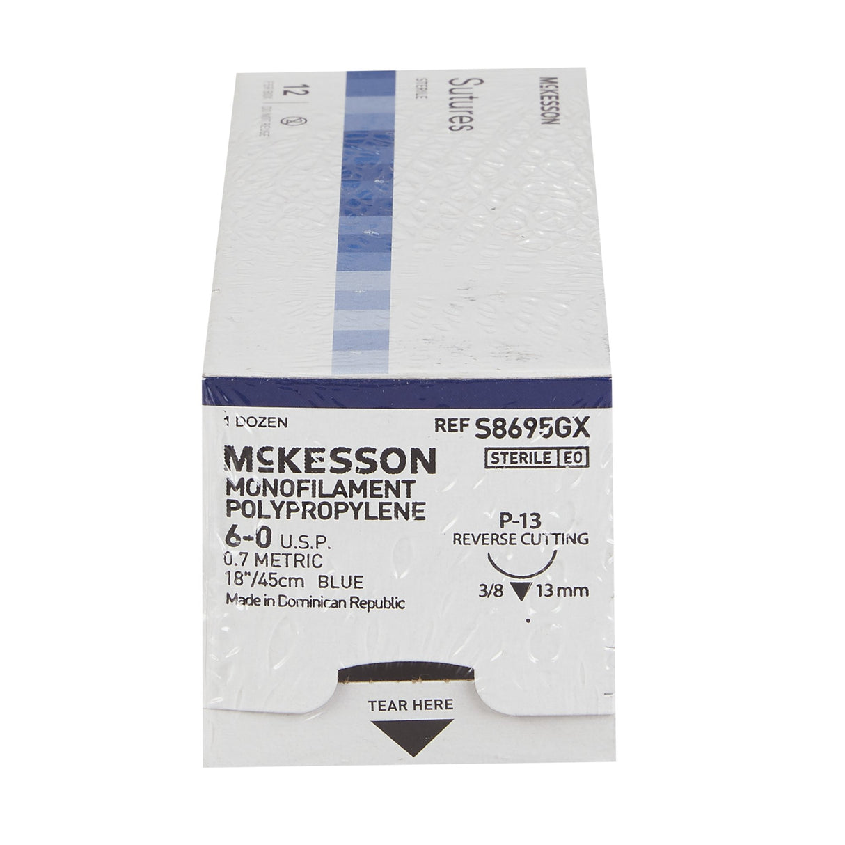 Nonabsorbable Suture McKesson Polypropylene Reverse Cutting Needle - BeHope