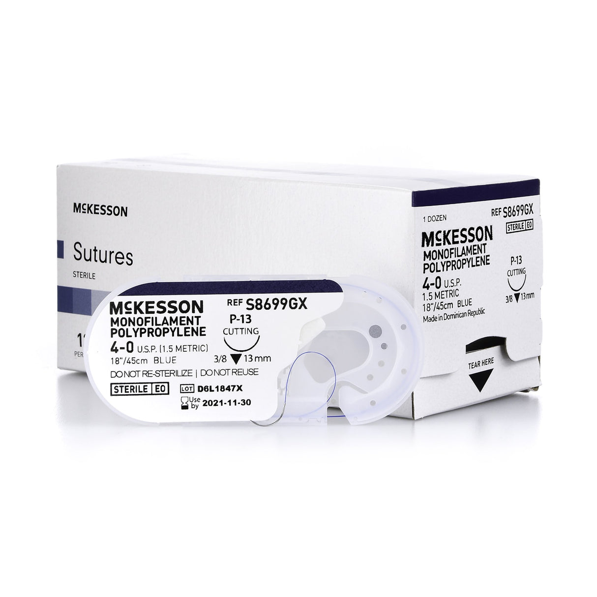 Nonabsorbable Suture McKesson Polypropylene Reverse Cutting Needle - BeHope