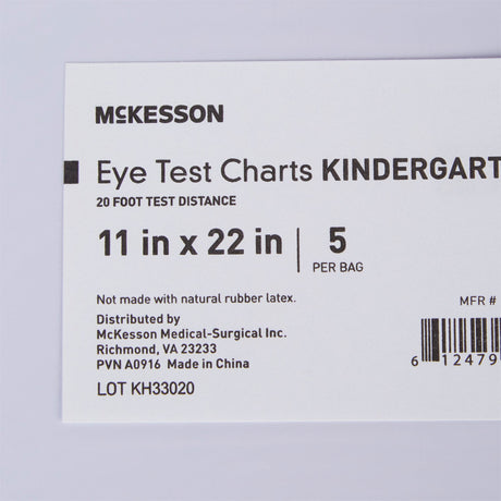 Preschool Eye Test Chart Mckesson Plastic Non-Reflective 20 Foot Distance - BeHope