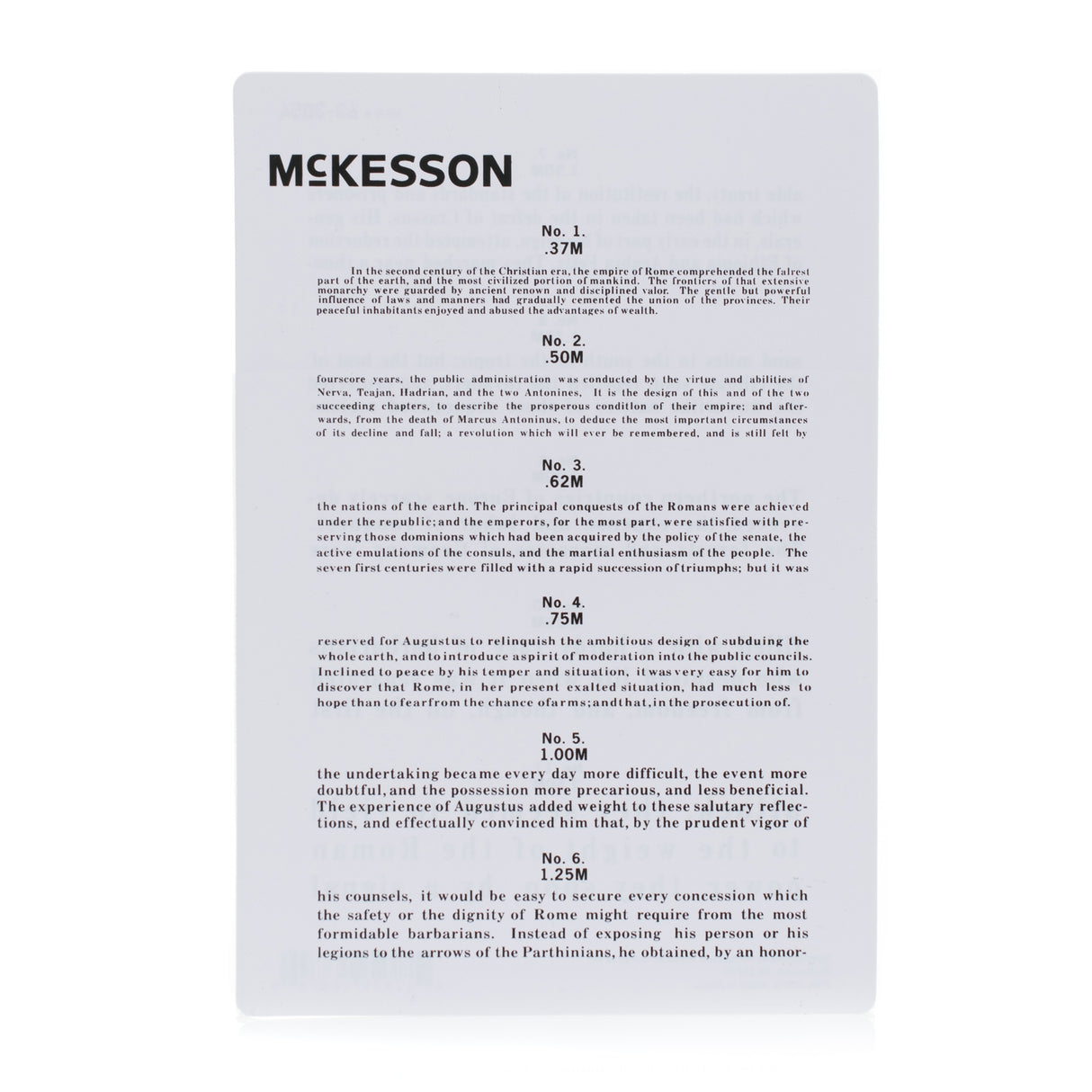 Vision Screening Card McKesson 12 Inch Distance Acuity Test - BeHope