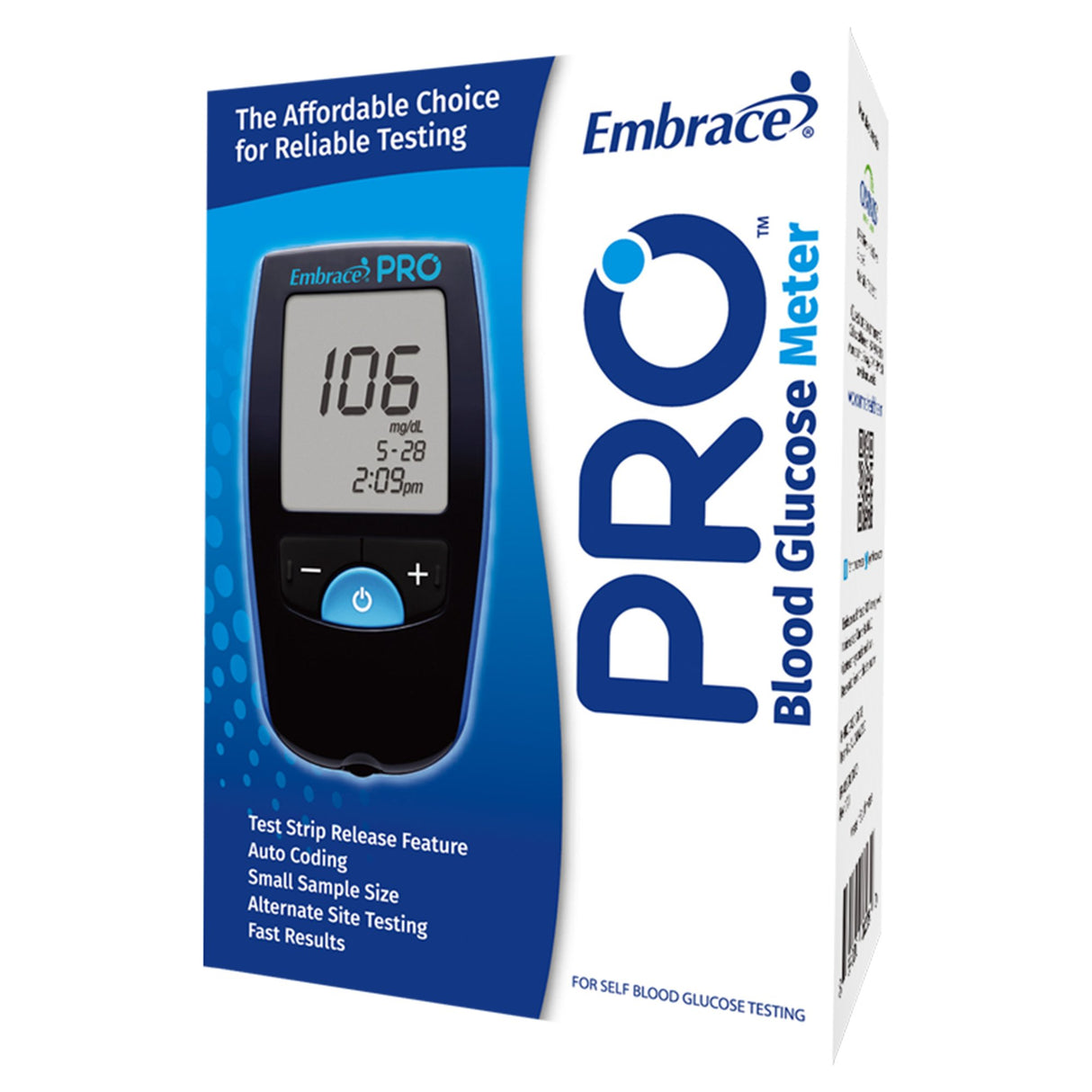Blood Glucose Meter Embrace® 5 Second No Coding 500 Result Memory - BeHope
