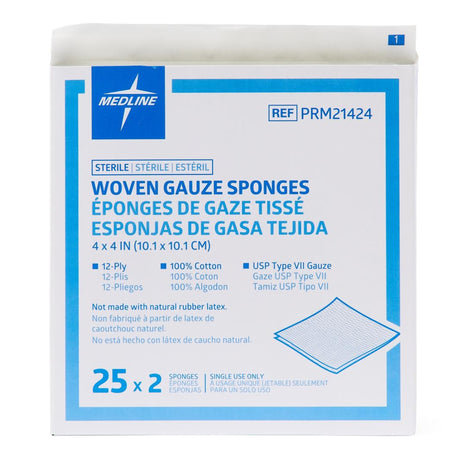 Gauze Sponge Medline Essentials 4 X 4 Inch 12-Ply Sterile 2 per Pack - BeHope