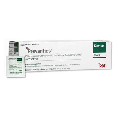 Device Swab Strip Prevantics® 3.15% / 70% Strength CHG (Chlorhexidine Gluconate) / Isopropyl Alcohol Individual Packet NonSterile - BeHope