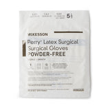 Surgical Glove McKesson Perry® Size 5.5 Sterile Latex Standard Cuff Length Smooth Cream Not Chemo Approved - BeHope