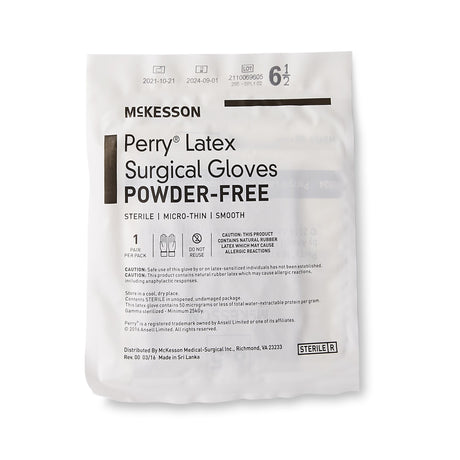 Surgical Glove McKesson Perry® Powder-Free Sterile Latex Anti-slip Ergonomic Fit - BeHope