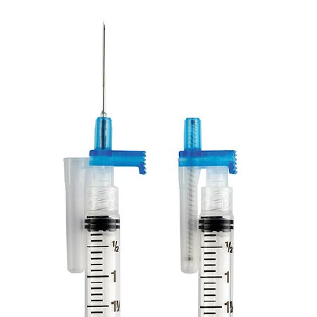 Safety Hypodermic Needle Easypoint® 1 Inch Length 23 Gauge Regular Wall Retractable Safety Needle - Behope