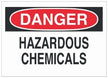 Door Sign Caution Brady™ Danger: Hazardous Chemicals - BeHope