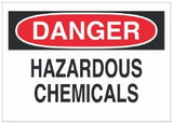 Door Sign Caution Brady™ Danger: Hazardous Chemicals - BeHope