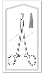 Needle Holder Econo™ Mayo-Hegar 8 Inch Length Blunt Straight Serrated Tips with Groove Finger Ring Handle - BeHope