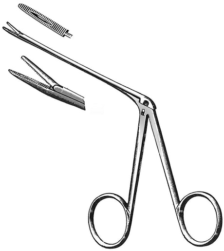 Alligator Forceps Hartmann Stainless Steel Locking Finger Ring Handle Straight Serrated Tips - BeHope