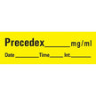 Drug Label UAL™ Anesthesia Label Tape Precedex _mg/mL Date_Time_Int Yellow 1/2 X 1-1/2 Inch - BeHope