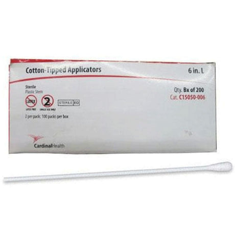 Swabstick Cotton Tip Plastic Shaft 6 Inch Sterile 2 Per Pack - Behope