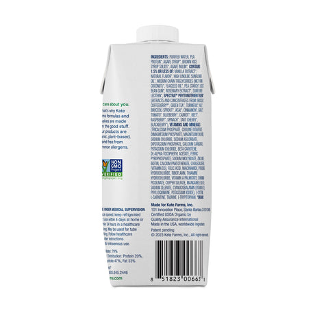 Kate Farms Standard 1.0 Plant-Based Organic Nutrition for Oral Tube Feeding - BeHope