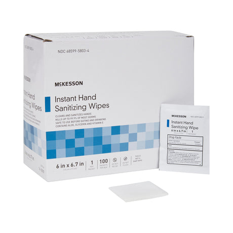 McKesson Instant Hand Sanitizing Wipes Ethyl Alcohol Individual Packets - BeHope